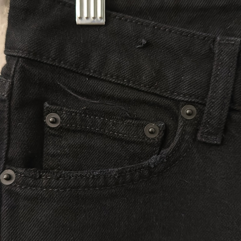 Derek Lam Gia Mid Rise Cropped Flare Jeans in Jet Black Size 25. Raw hem - Picture 5 of 16